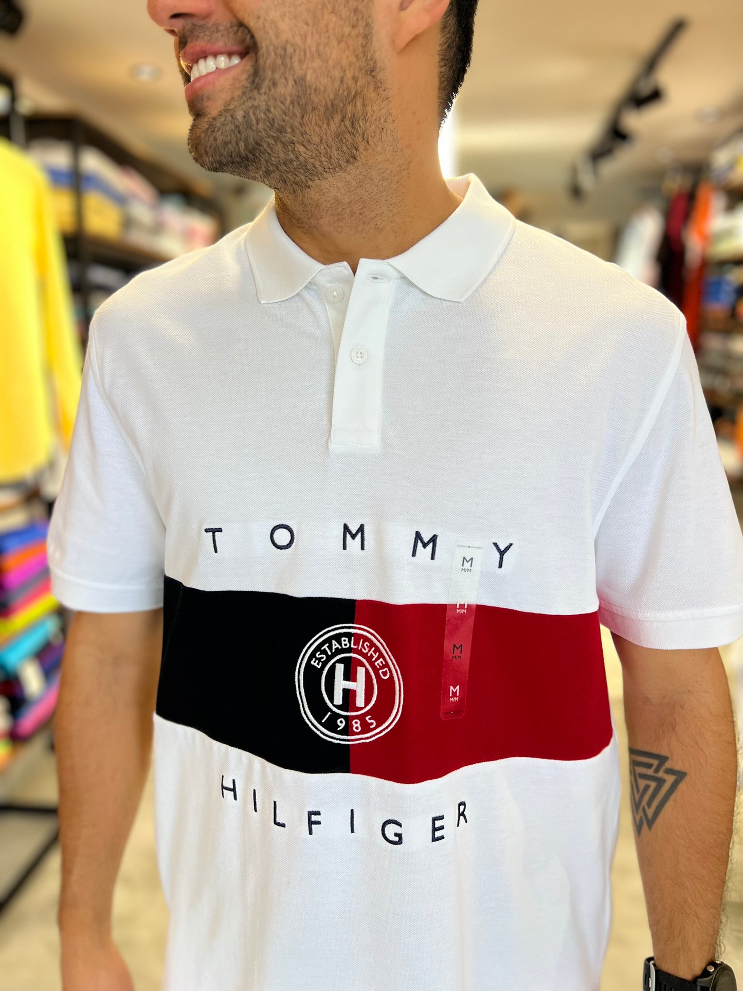 Polo Tommy Hilfiger Hombre Blanco