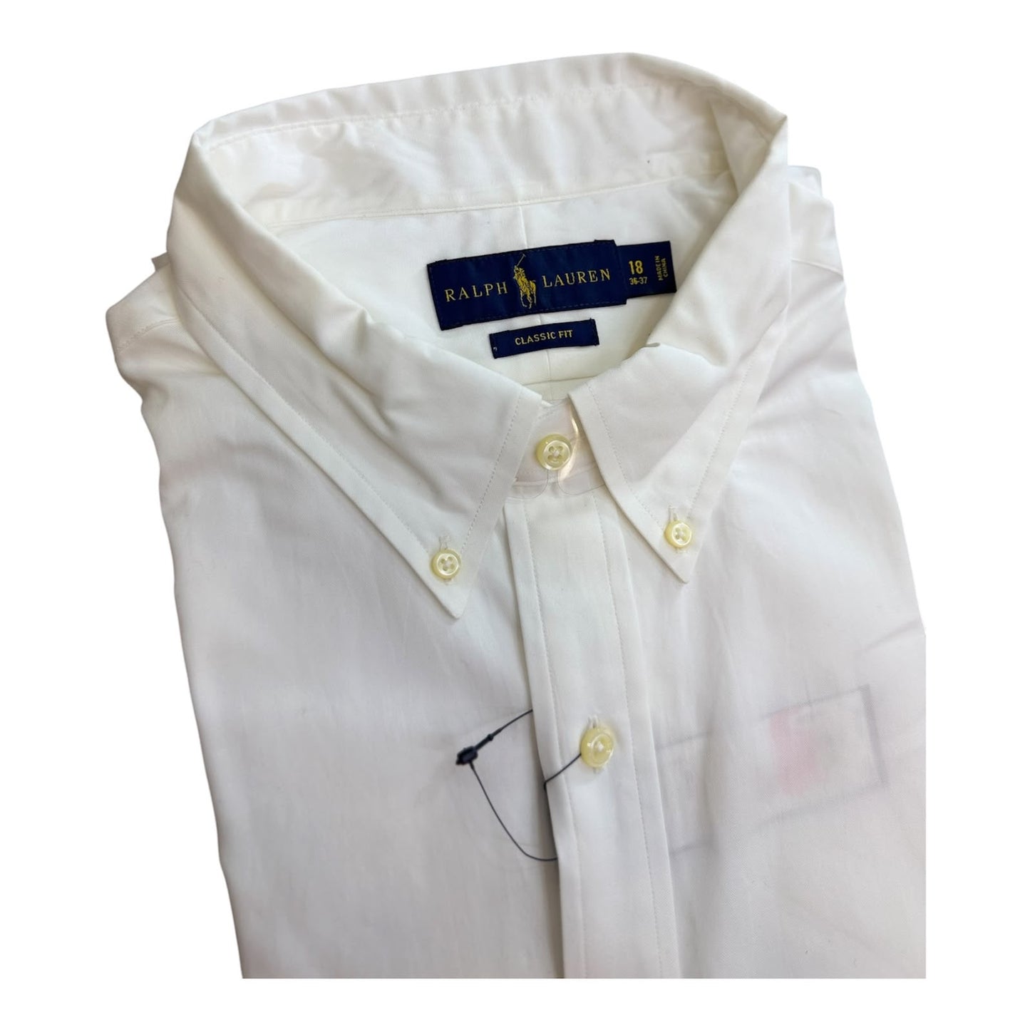 Camisa Polo R.L hombre Algodón Blanca Caballo Azul