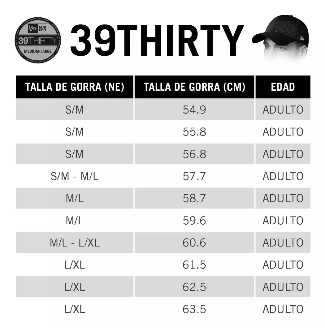Gorra New Era 3930 Cerrada Negra Talla M/L