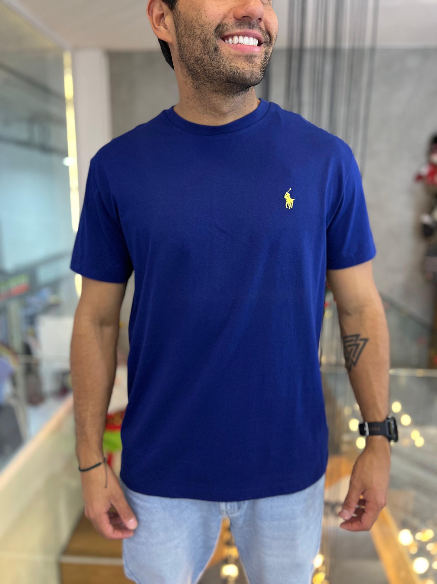 Camiseta Polo R.L hombre Algodón Azul