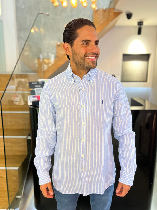 Camisa Polo R.L hombre Lino Custom Fit