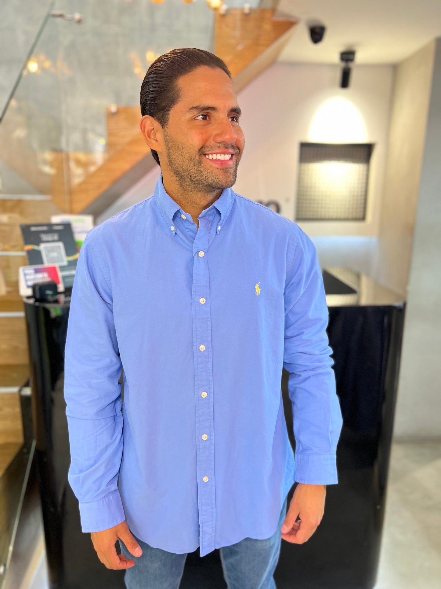 Camisa Polo R.L hombre Oxford