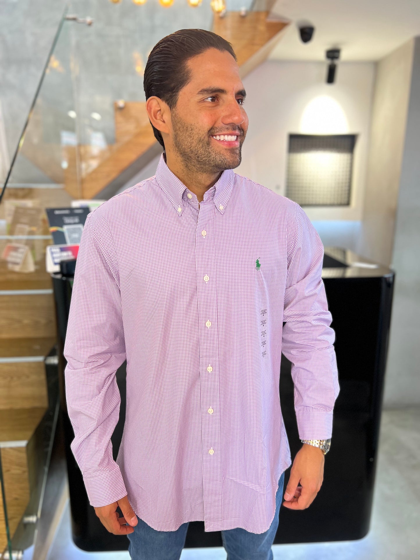 Camisa Polo R.L hombre Algodón Custom Fit