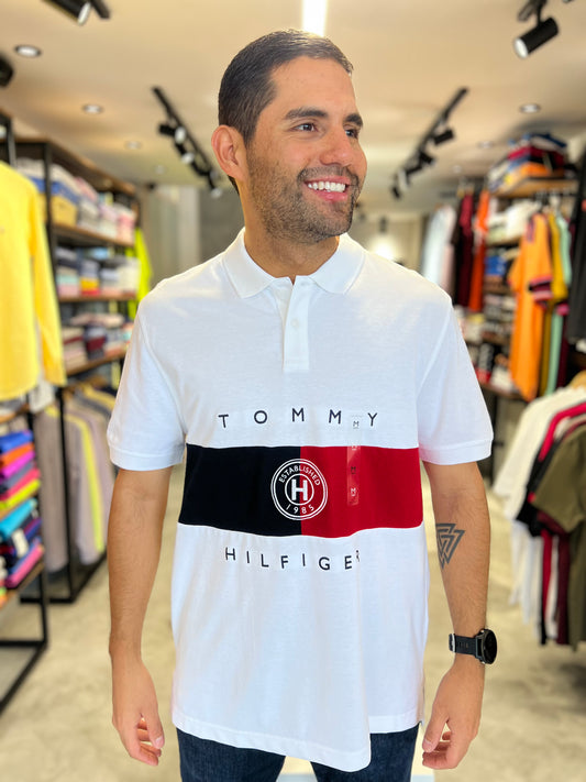 Polo Tommy Hilfiger Hombre Blanco
