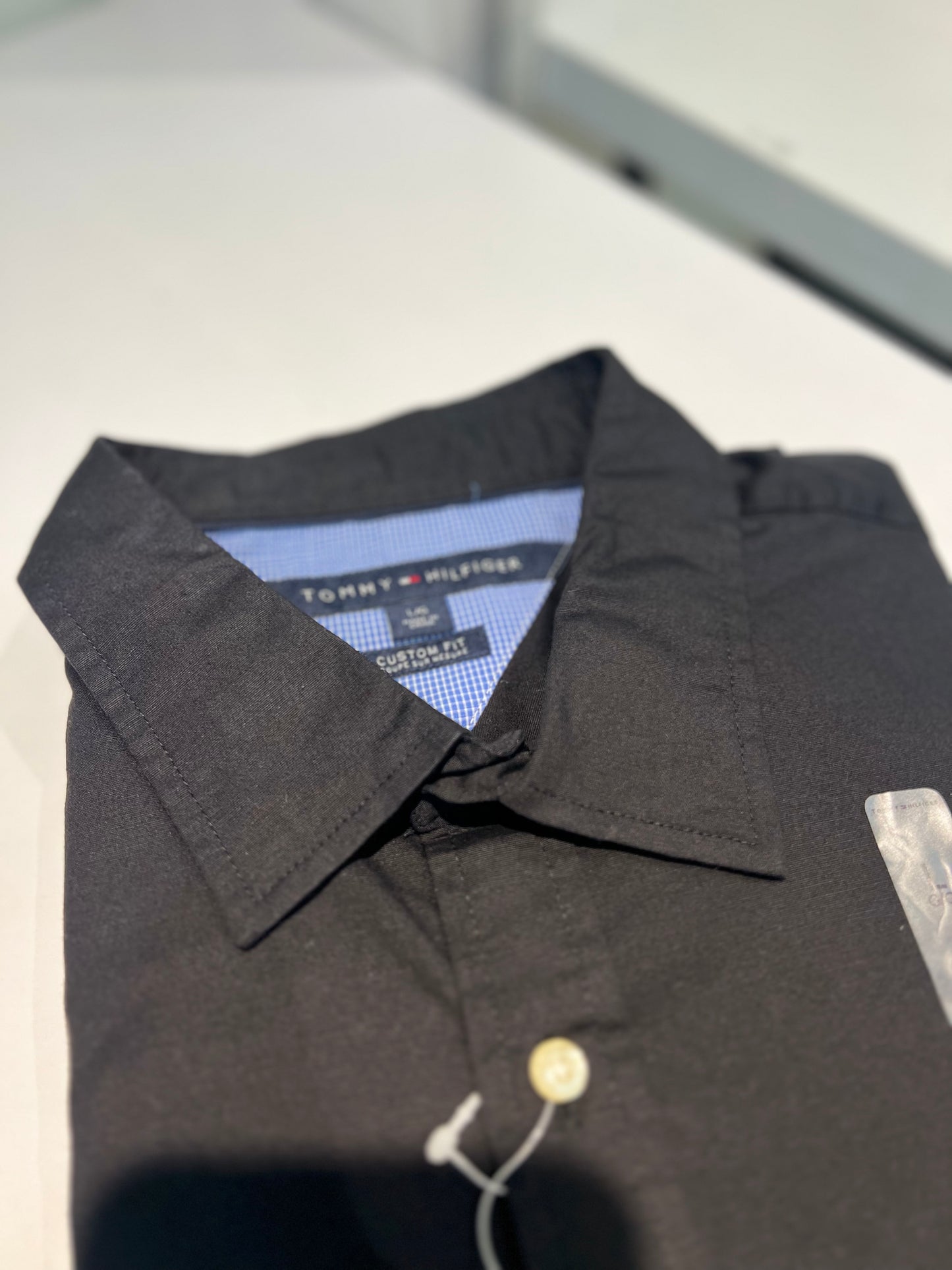 Camisa Tommy Hilfiger Algodón Custom Slim Fit Negra