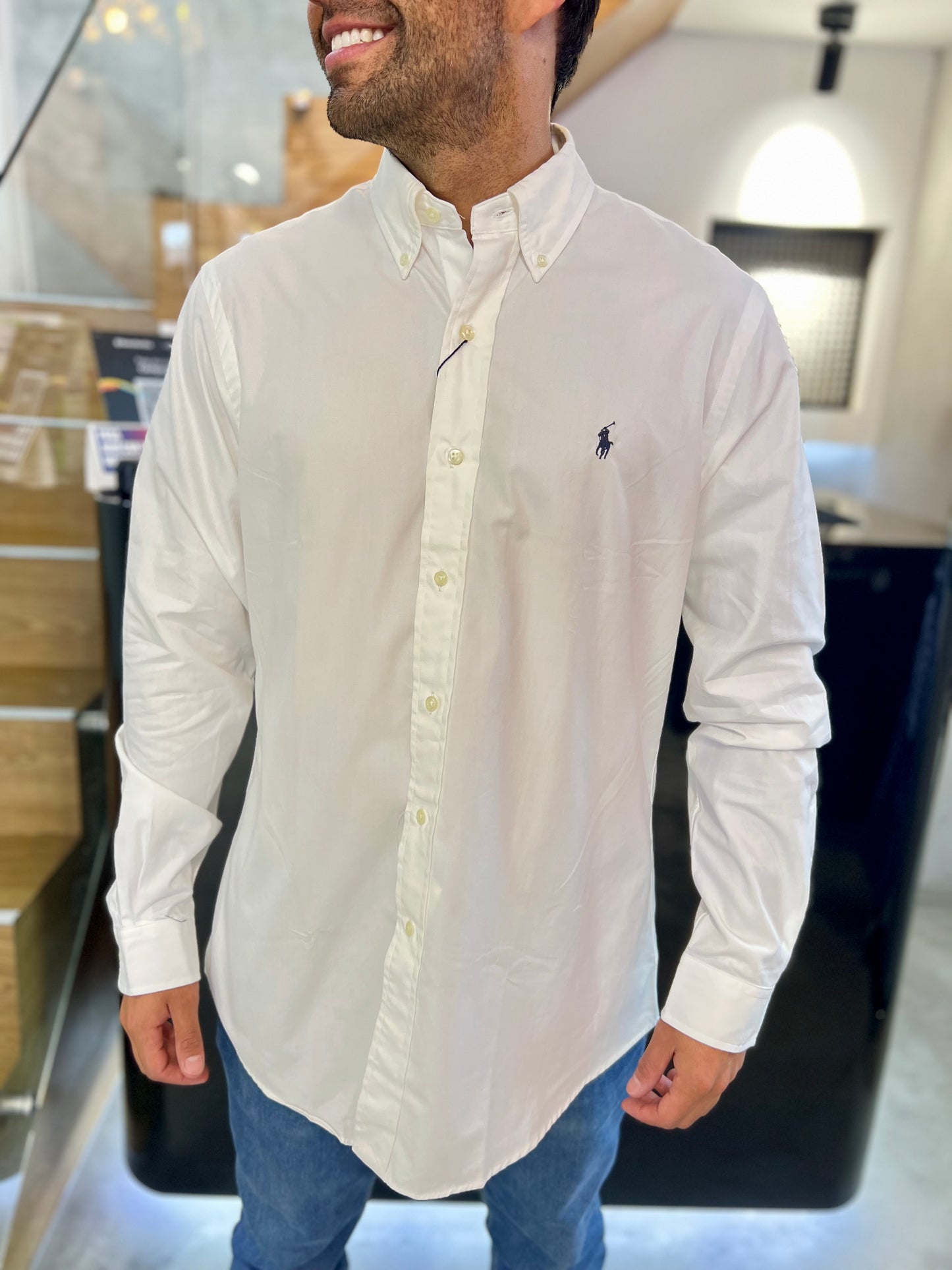 Camisa Polo R.L hombre Algodón Custom Fit