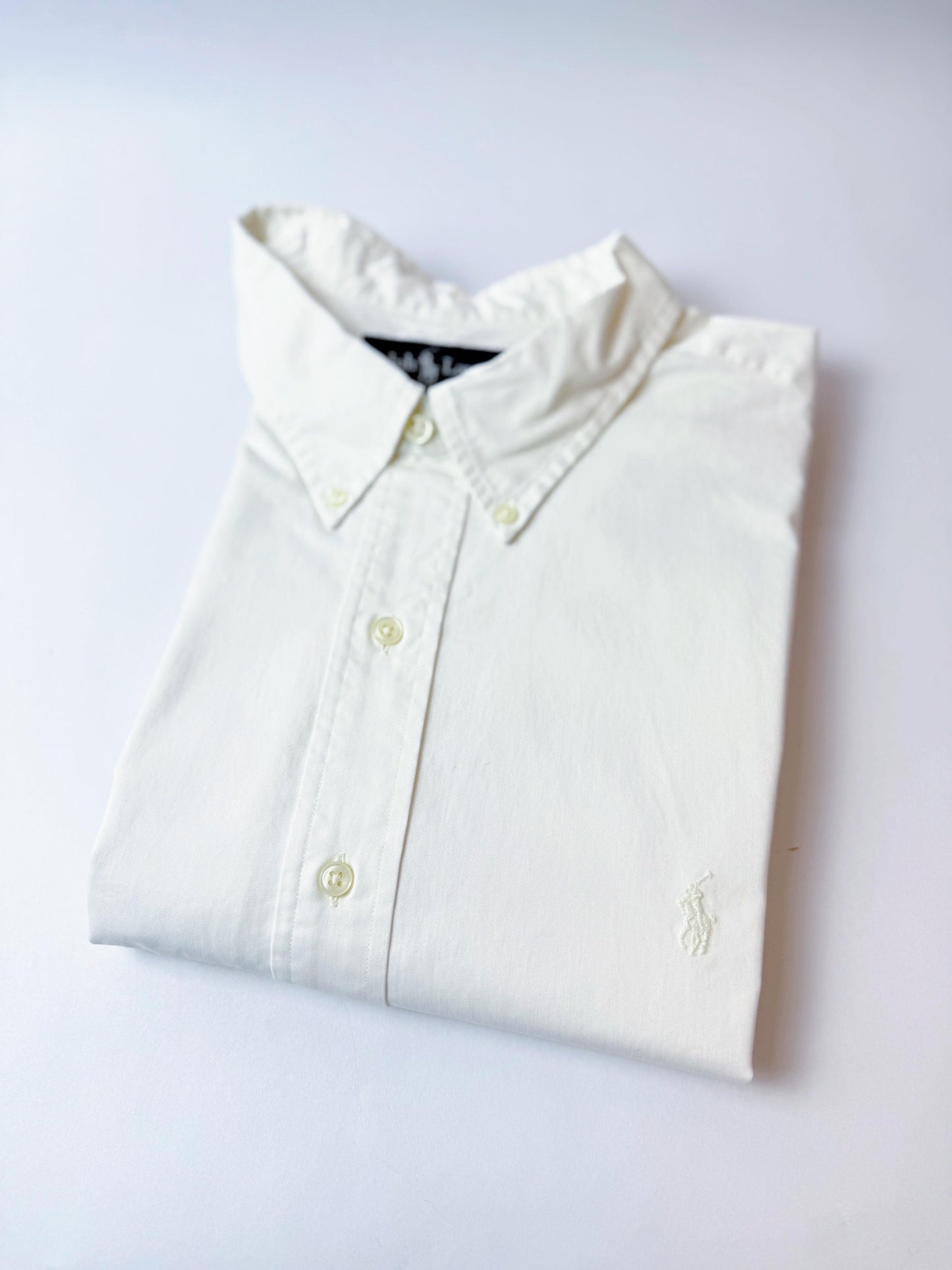 Camisa Polo R.L hombre Oxford Blanca