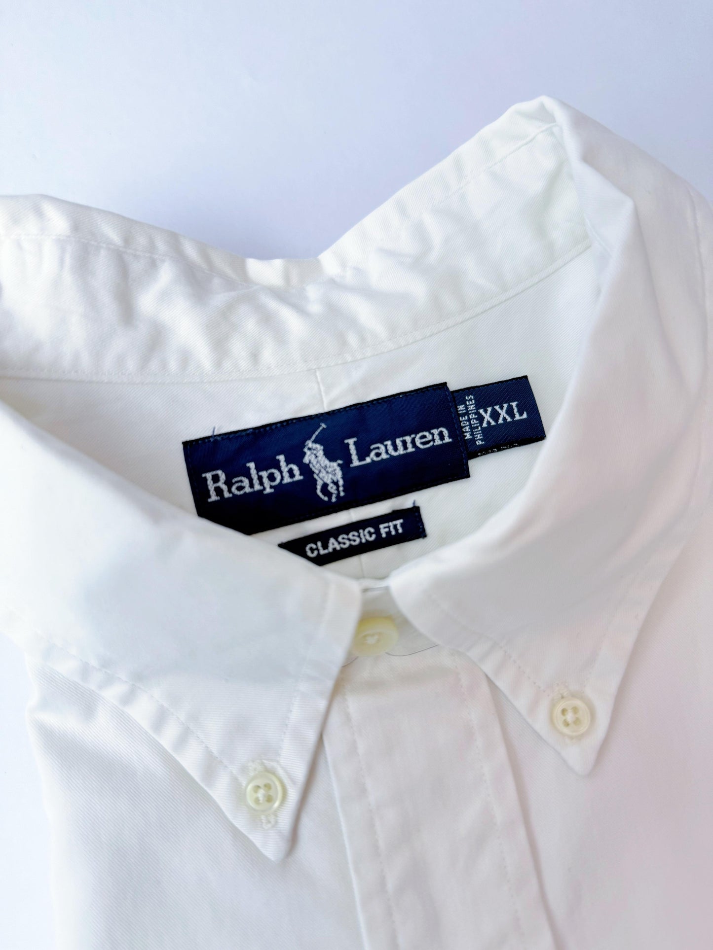 Camisa Polo R.L hombre Oxford Blanca