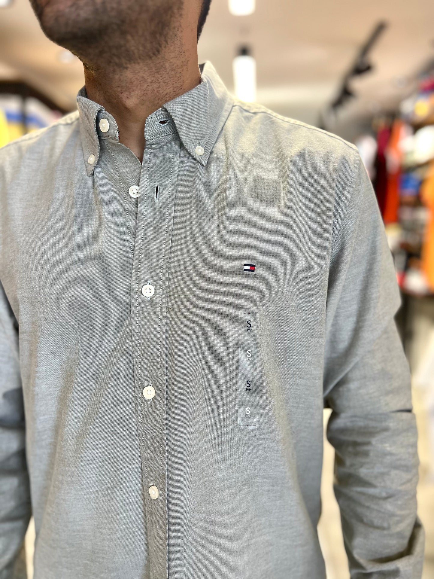 Camisa Tommy Hilfiger Verde Oliva Oxford