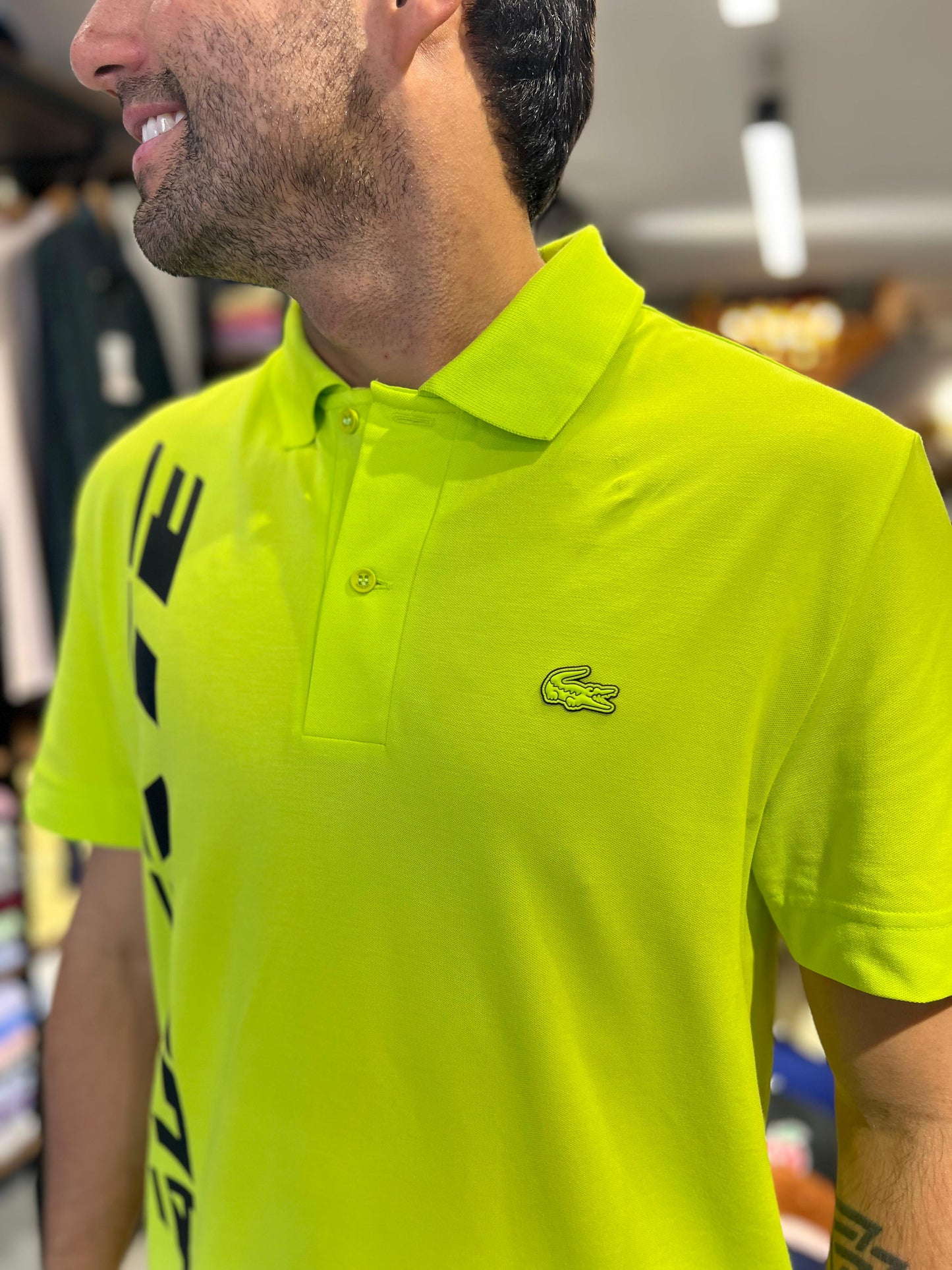 Polo Lacoste Hombre Verde Neón