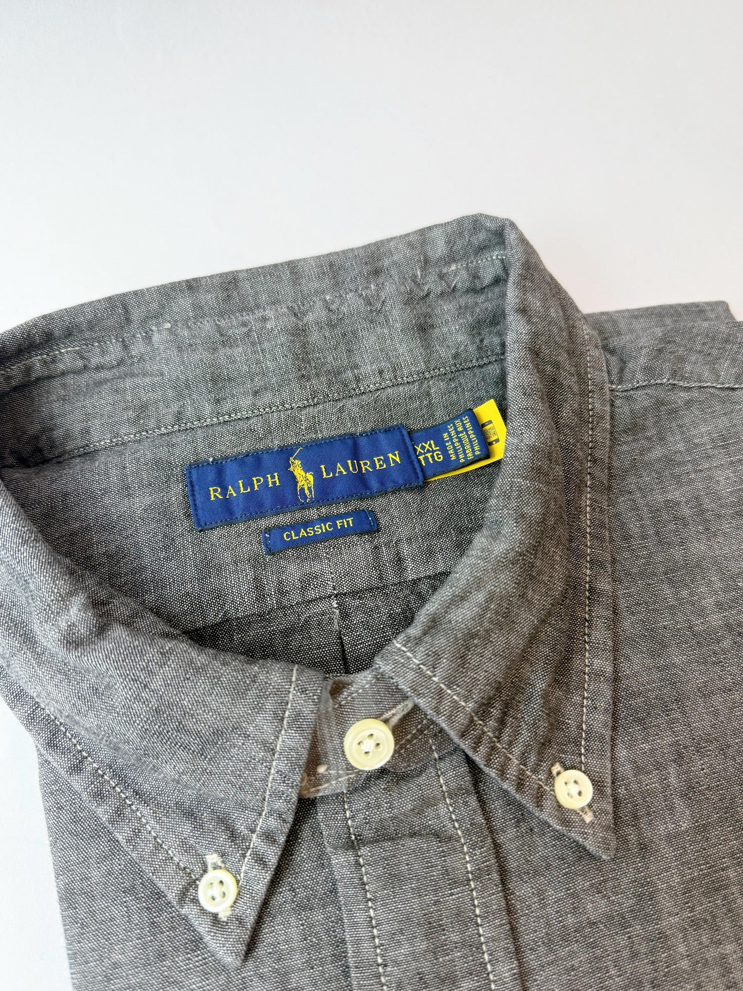 Camisa Polo R.L hombre Algodón Gris