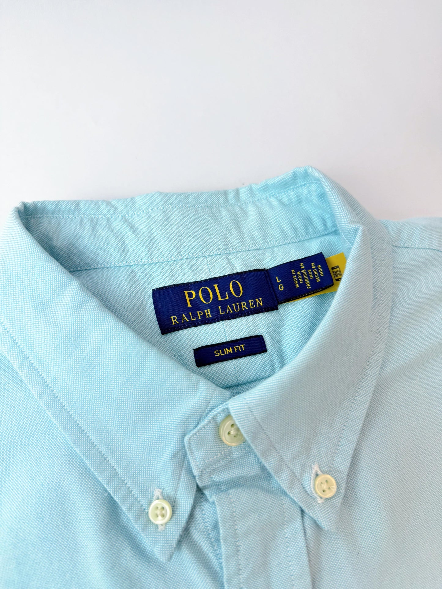 Camisa Polo R.L hombre Oxford Celeste Slim Fit
