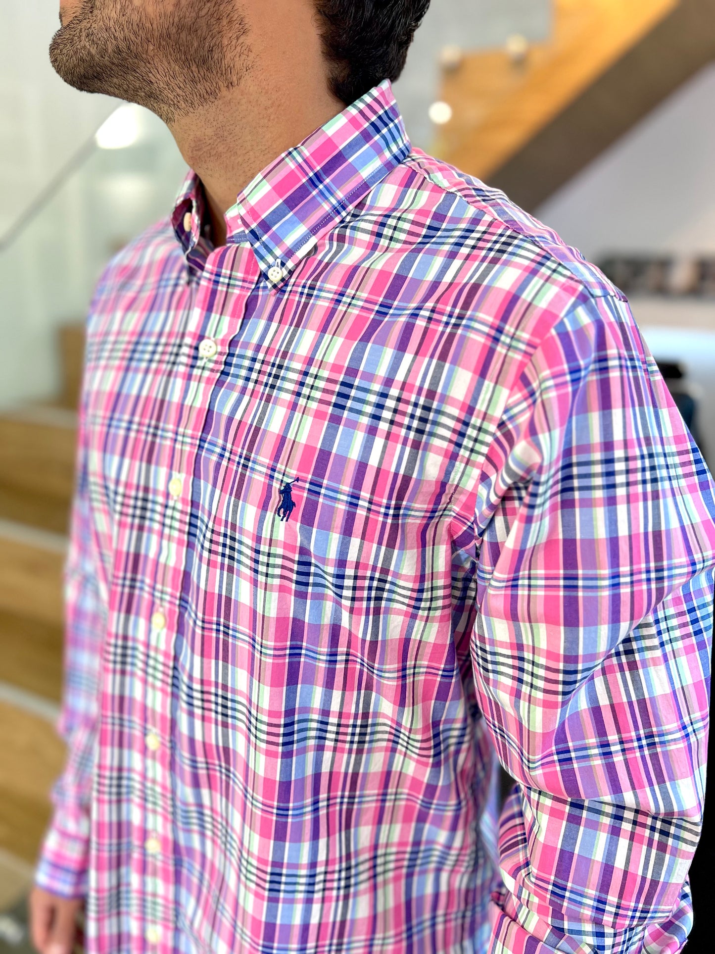 Camisa Polo R.L hombre Algodón Custom Fit