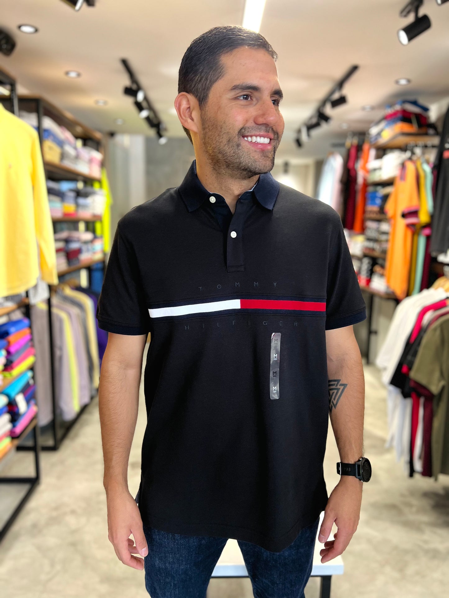 Polo Tommy Hilfiger Hombre Negro