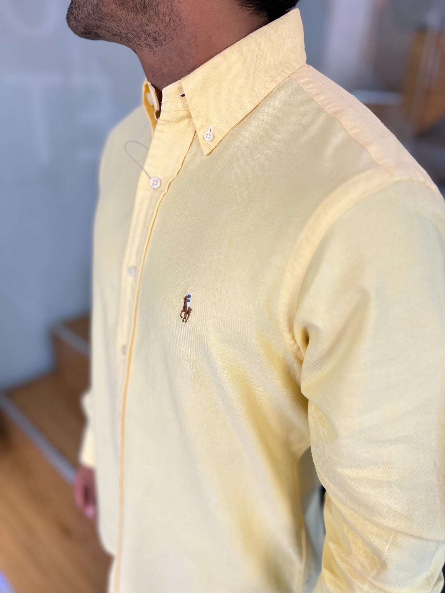 Camisa Polo R.L hombre Oxford Amarilla