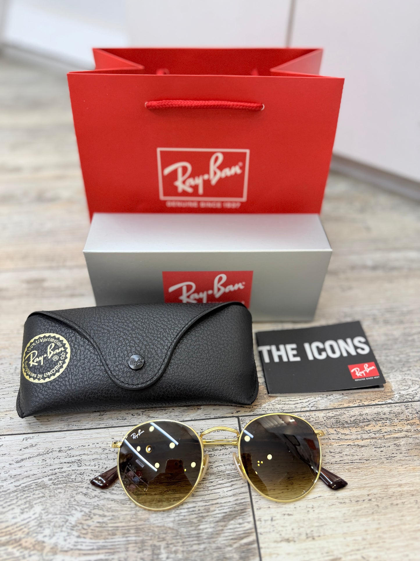 Gafas De Sol Marco Dorado Lente Cafe