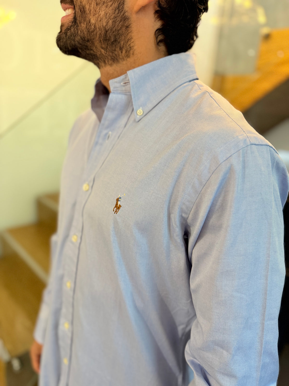 Camisa Polo R.L hombre Algodón Azul Bebe Caballo Multicolor
