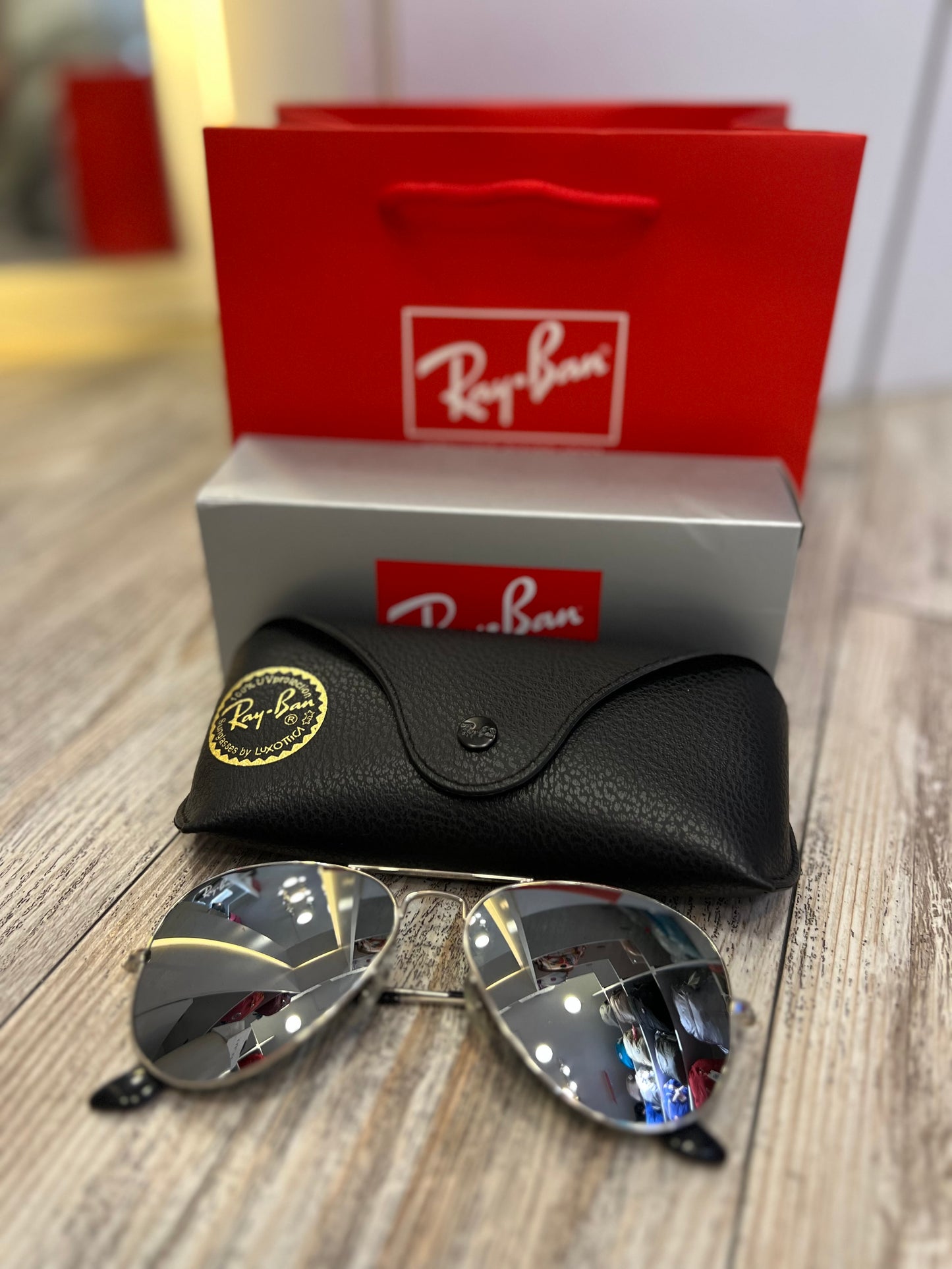 Gafas De Sol Marco Plata Lente Espejo