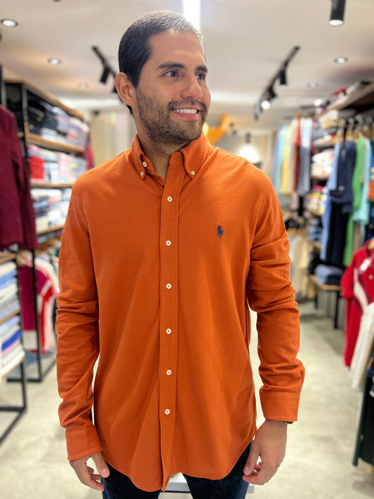 Camisa Polo R.L hombre Naranja