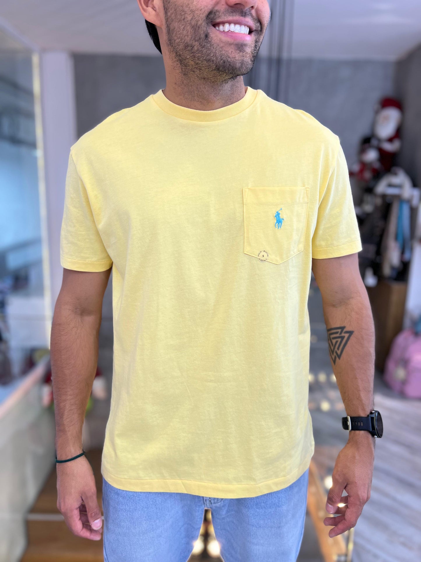 Camiseta Polo R.L hombre Algodón Amarilla