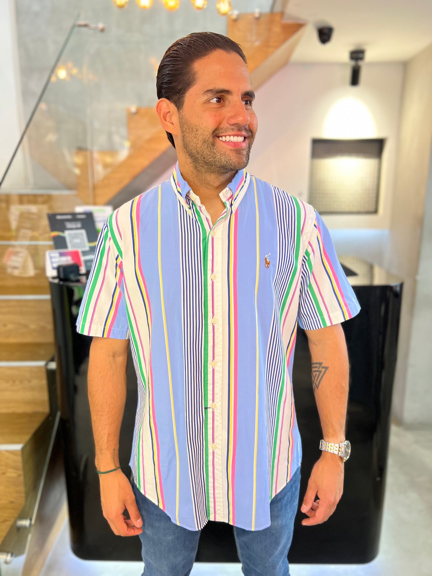 Camisa Polo R.L hombre Manga Corta Algodón