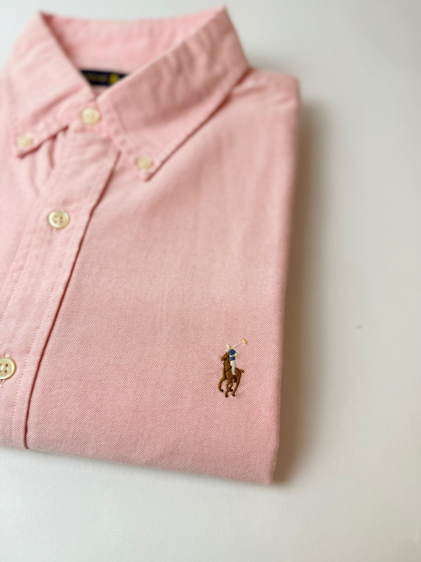 Camisa Polo R.L hombre Oxford Rosada