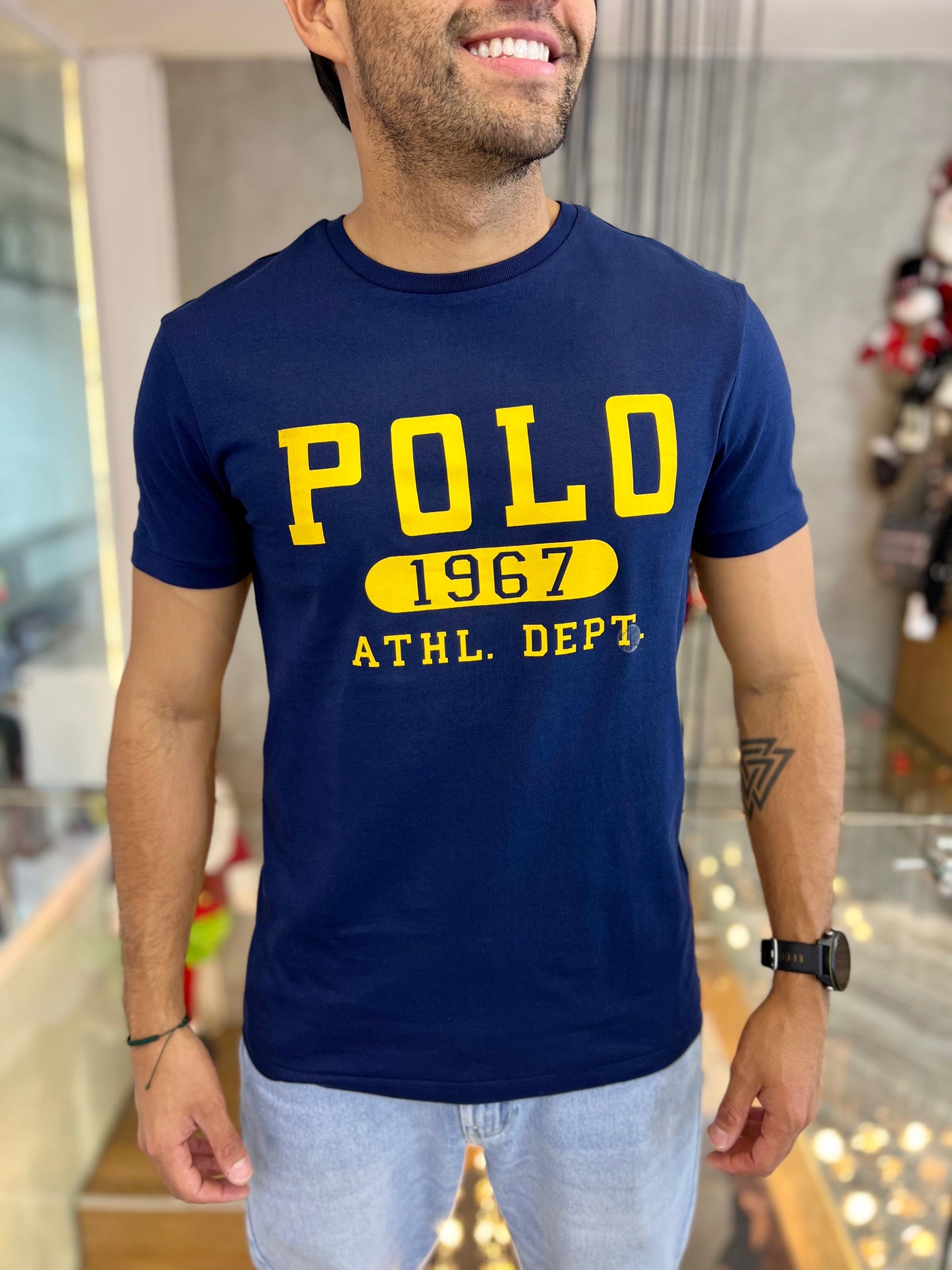 Camiseta Polo R.L hombre Algodón Azul