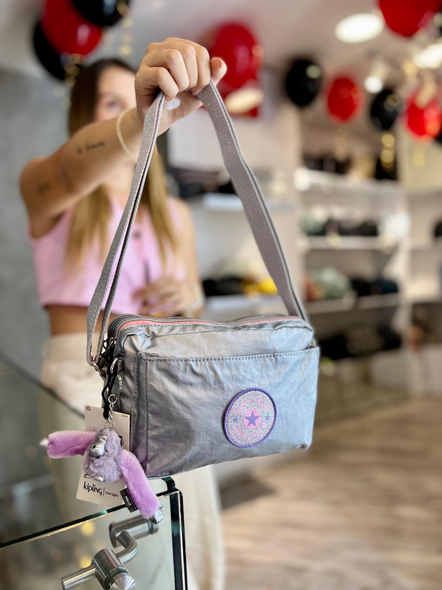 Bolso Manos Libres Plateado