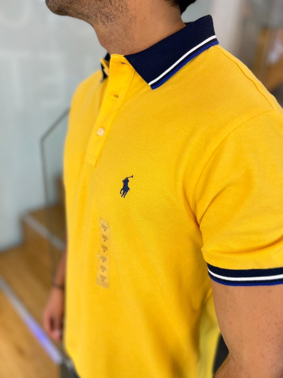 Polo R.L hombre Amarillo Custom Fit