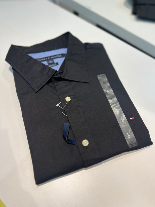 Camisa Tommy Hilfiger Algodón Custom Slim Fit Negra
