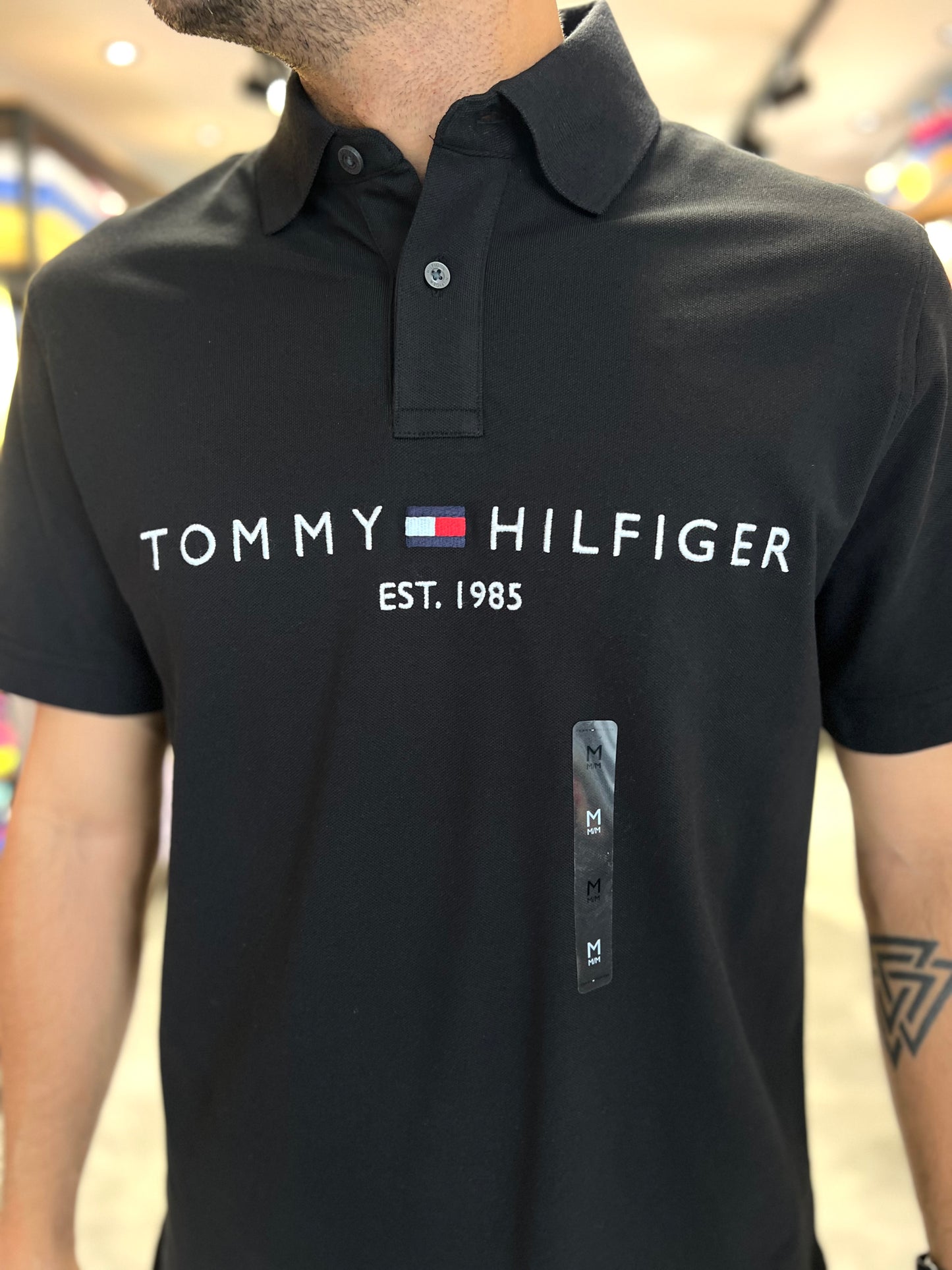 Polo Tommy Hilfiger Hombre Clásico Negro