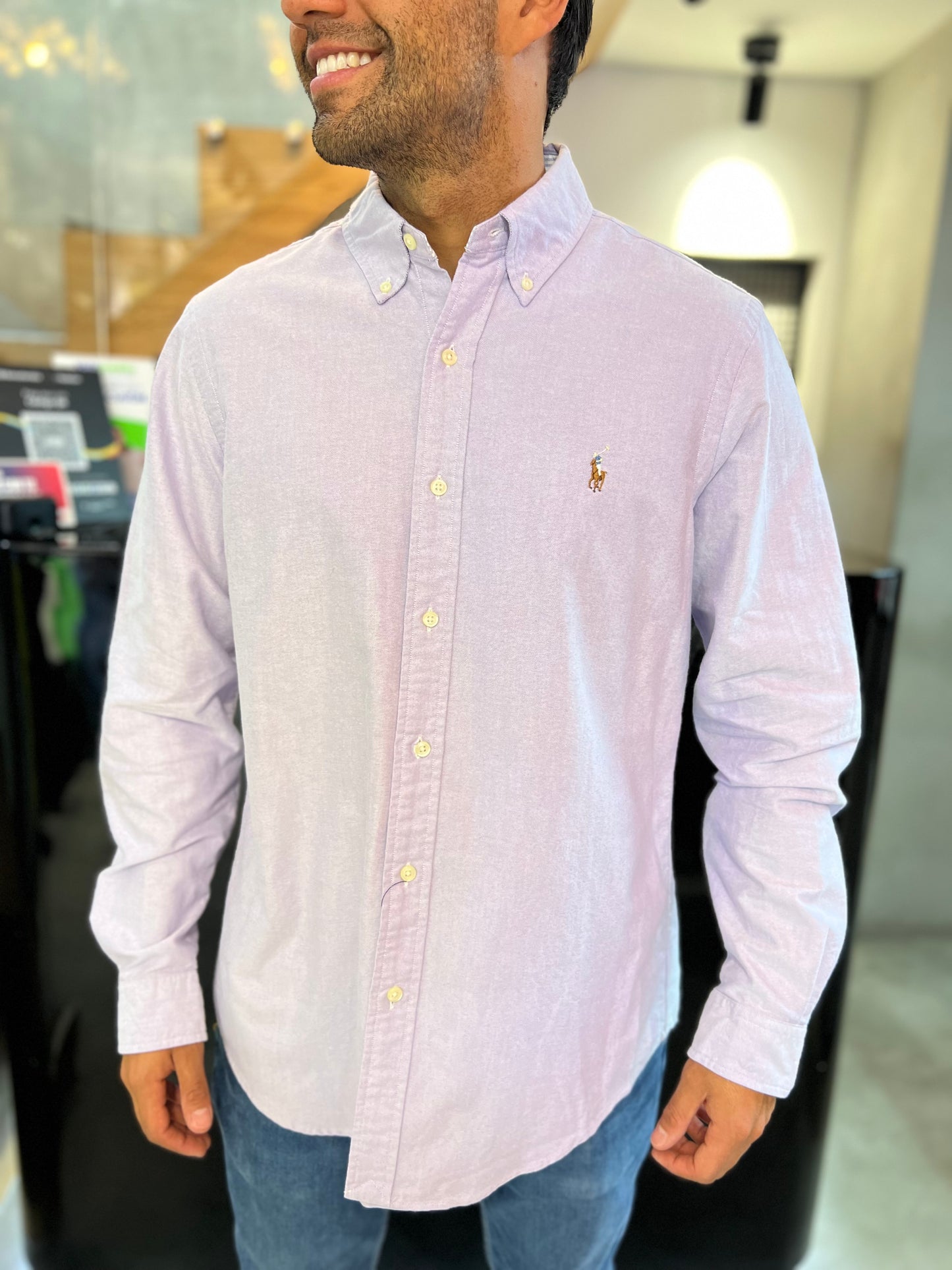 Camisa Polo R.L hombre Oxford Slim Fit