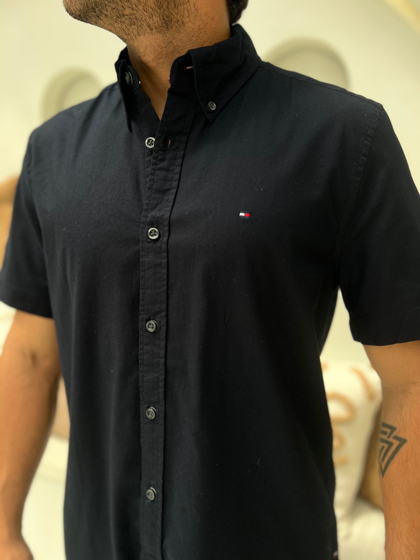Camisa Tommy Hilfiger Azul Oscuro Manga Corta N.C