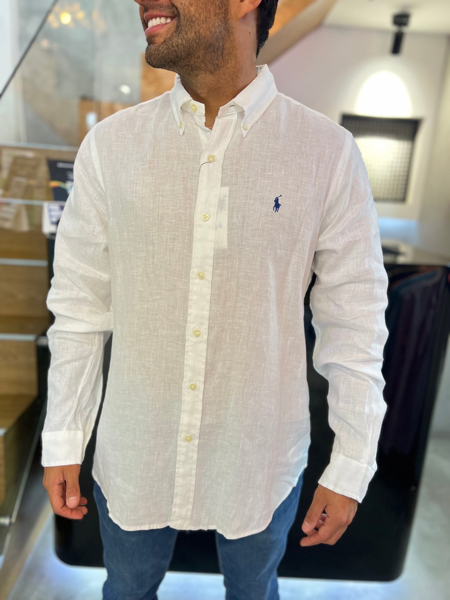 Camisa Polo R.L hombre Lino
