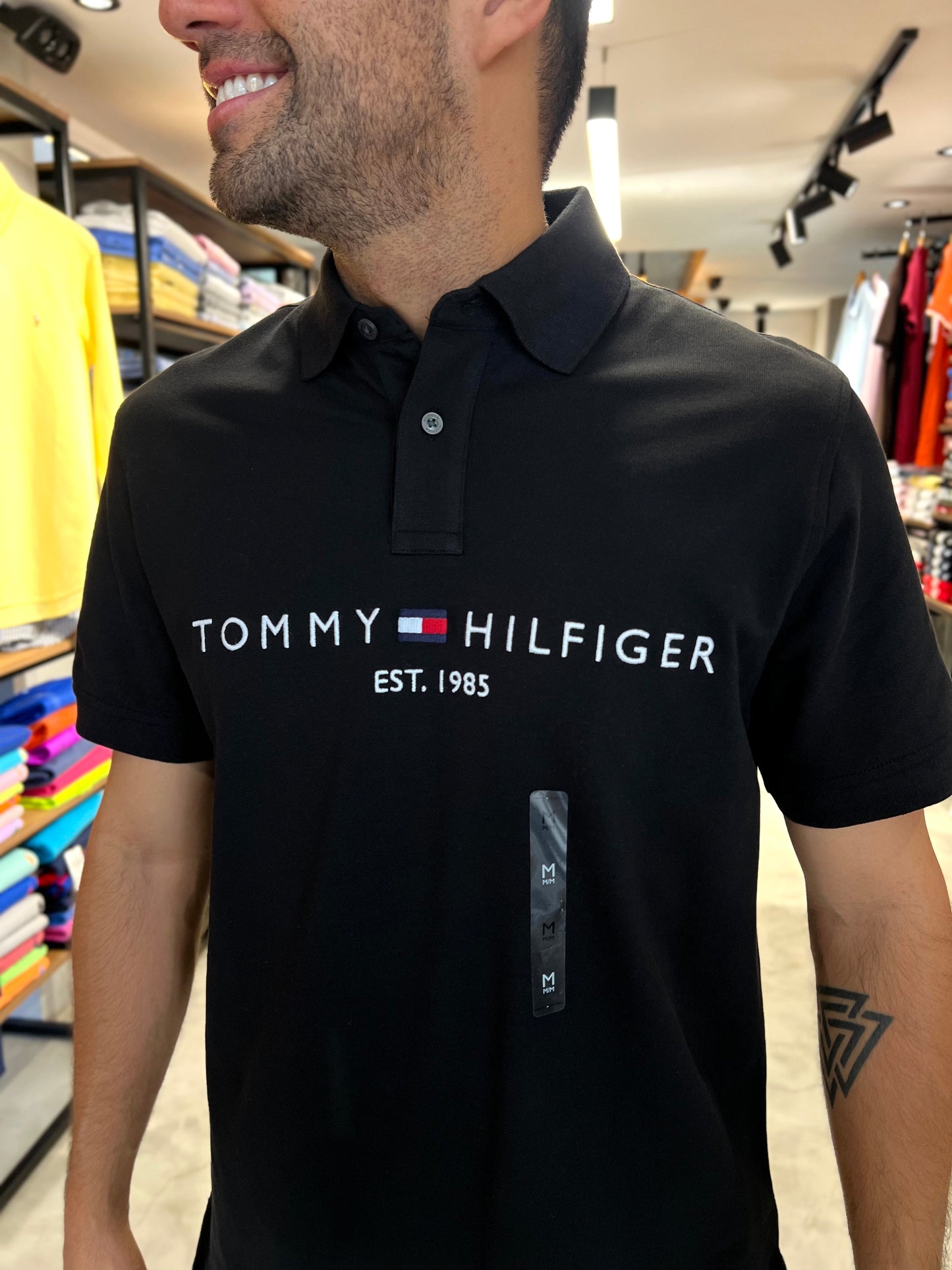 Polo Tommy Hilfiger Hombre Clásico Negro
