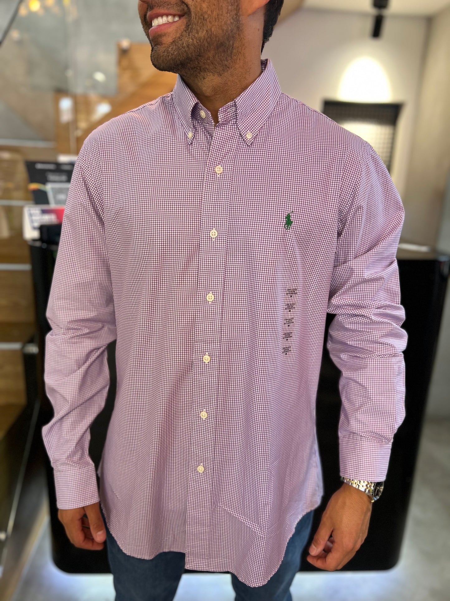 Camisa Polo R.L hombre Algodón Custom Fit