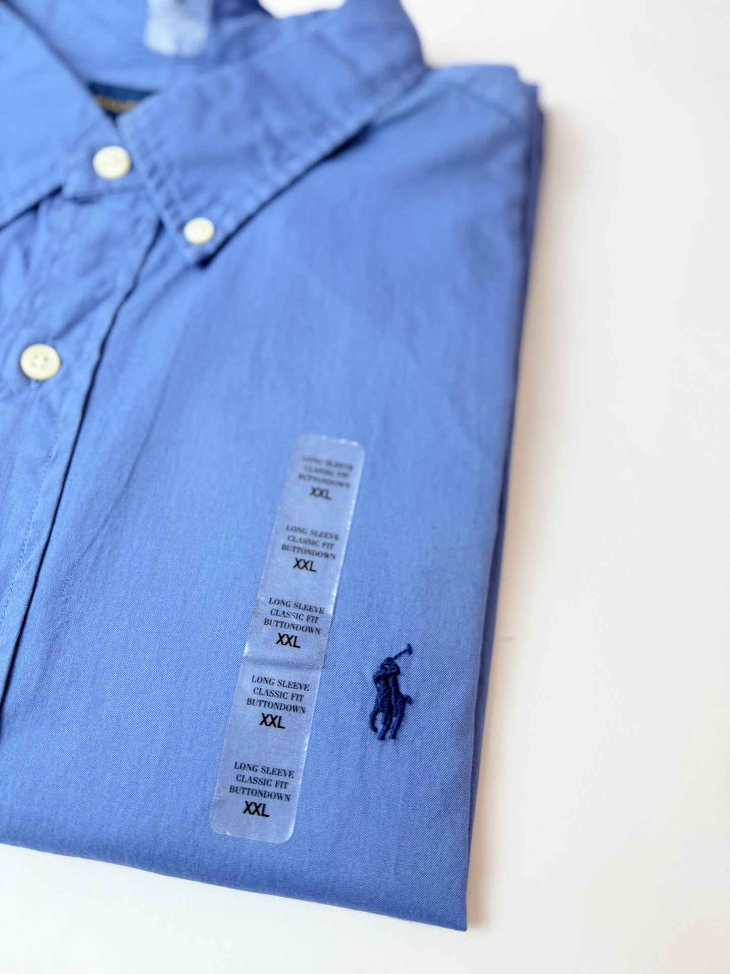Camisa Polo R.L hombre Algodón Celeste