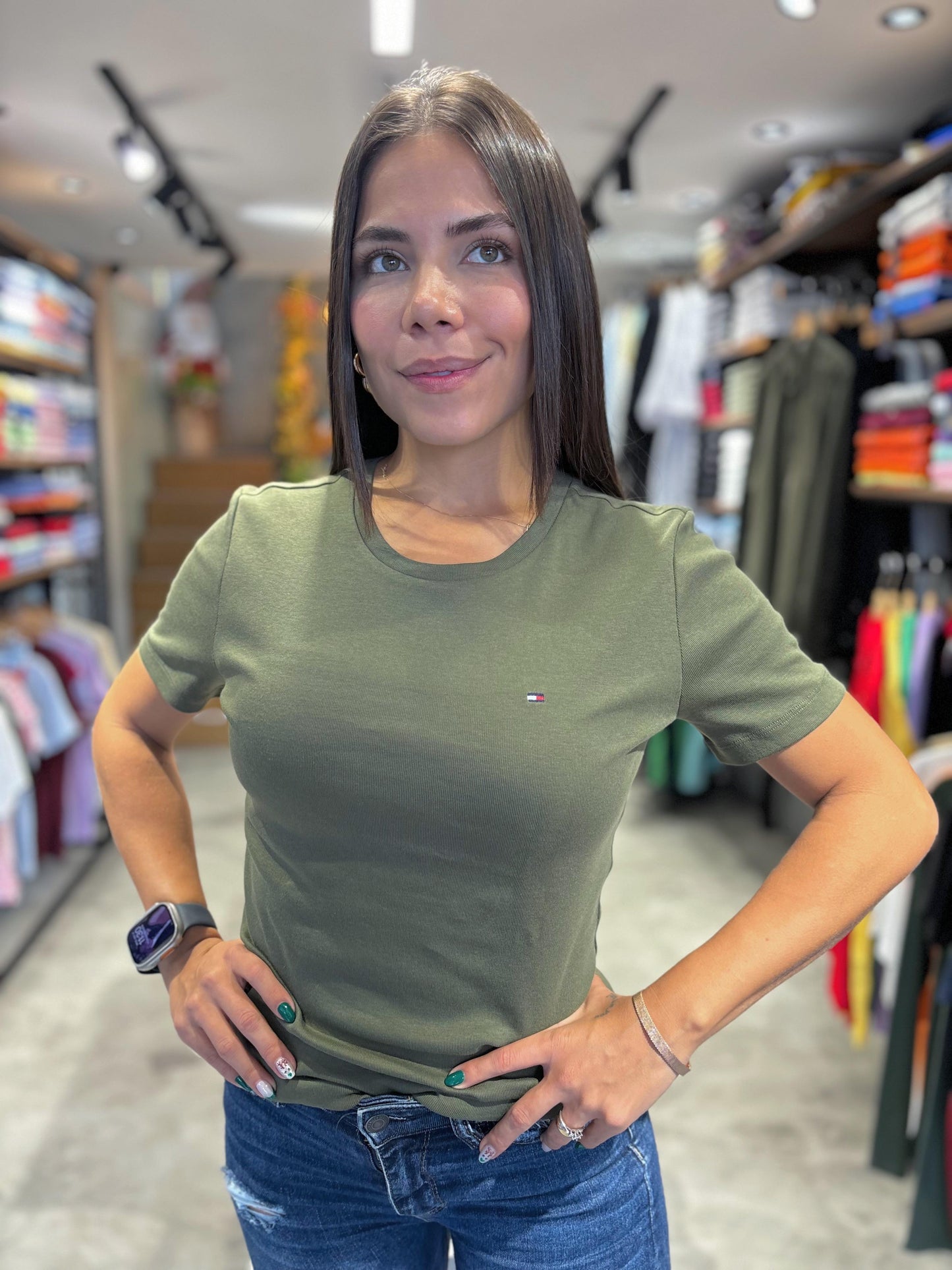 Camiseta Tommy Hilfiger Mujer Verde
