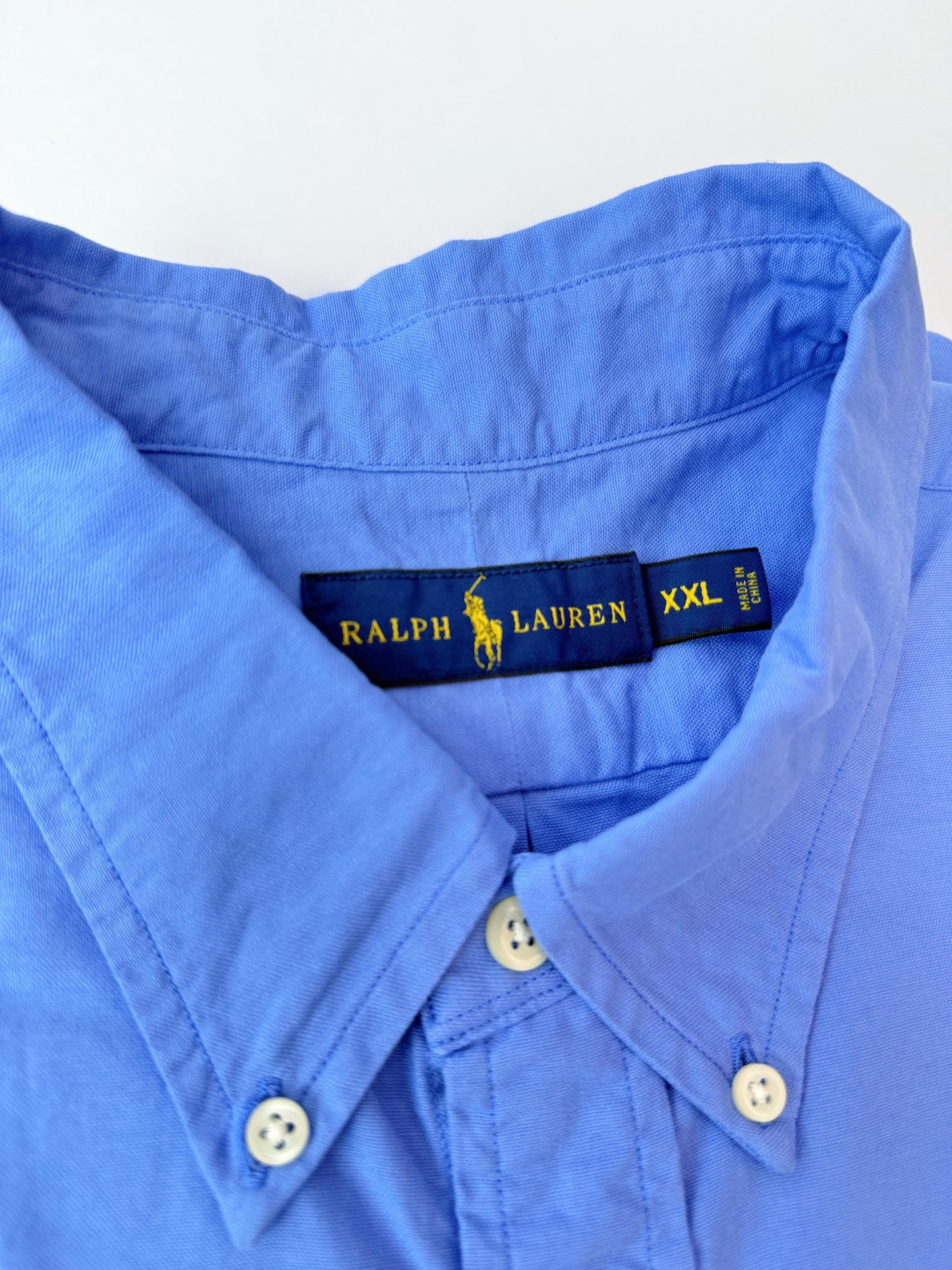 Camisa Polo R.L hombre Algodón Celeste