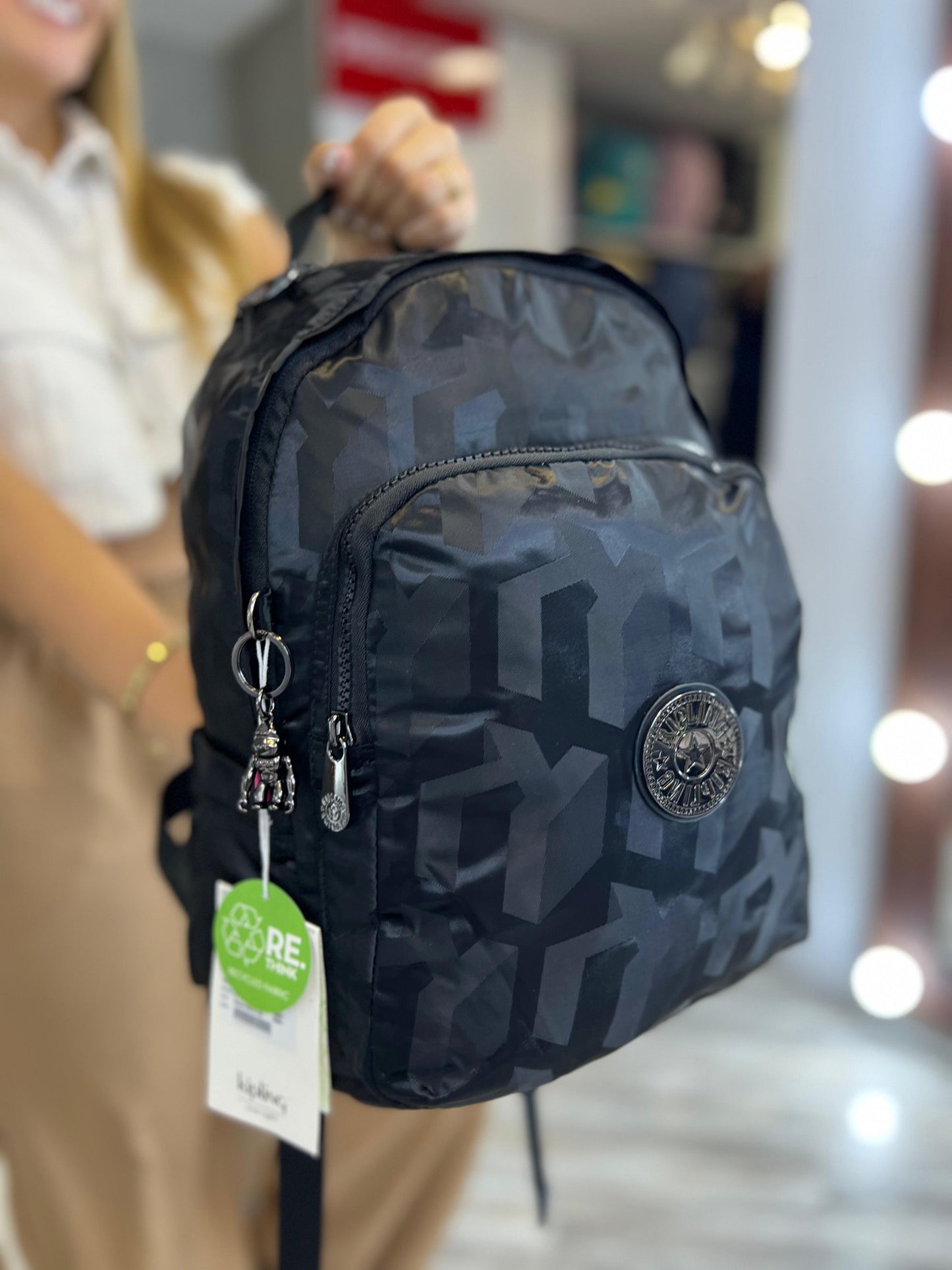 Morral talla M Negro Estampado