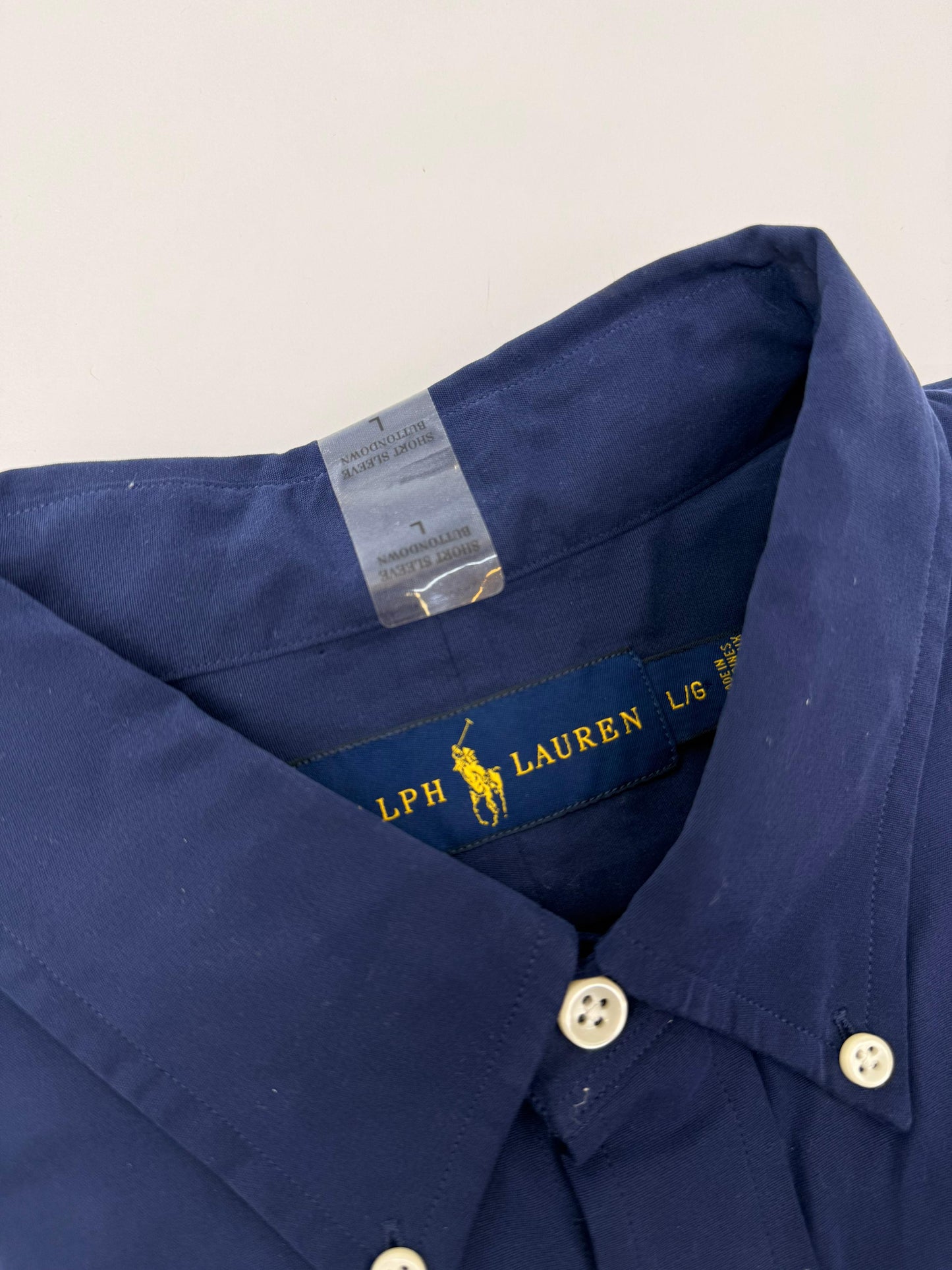 Camisa Polo R.L hombre Algodón Manga Corta Azul