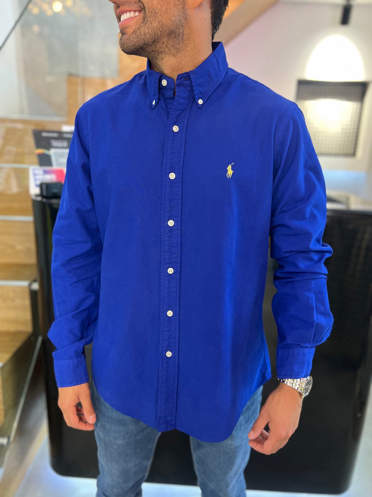 Camisa Polo R.L hombre Oxford Custom Fit