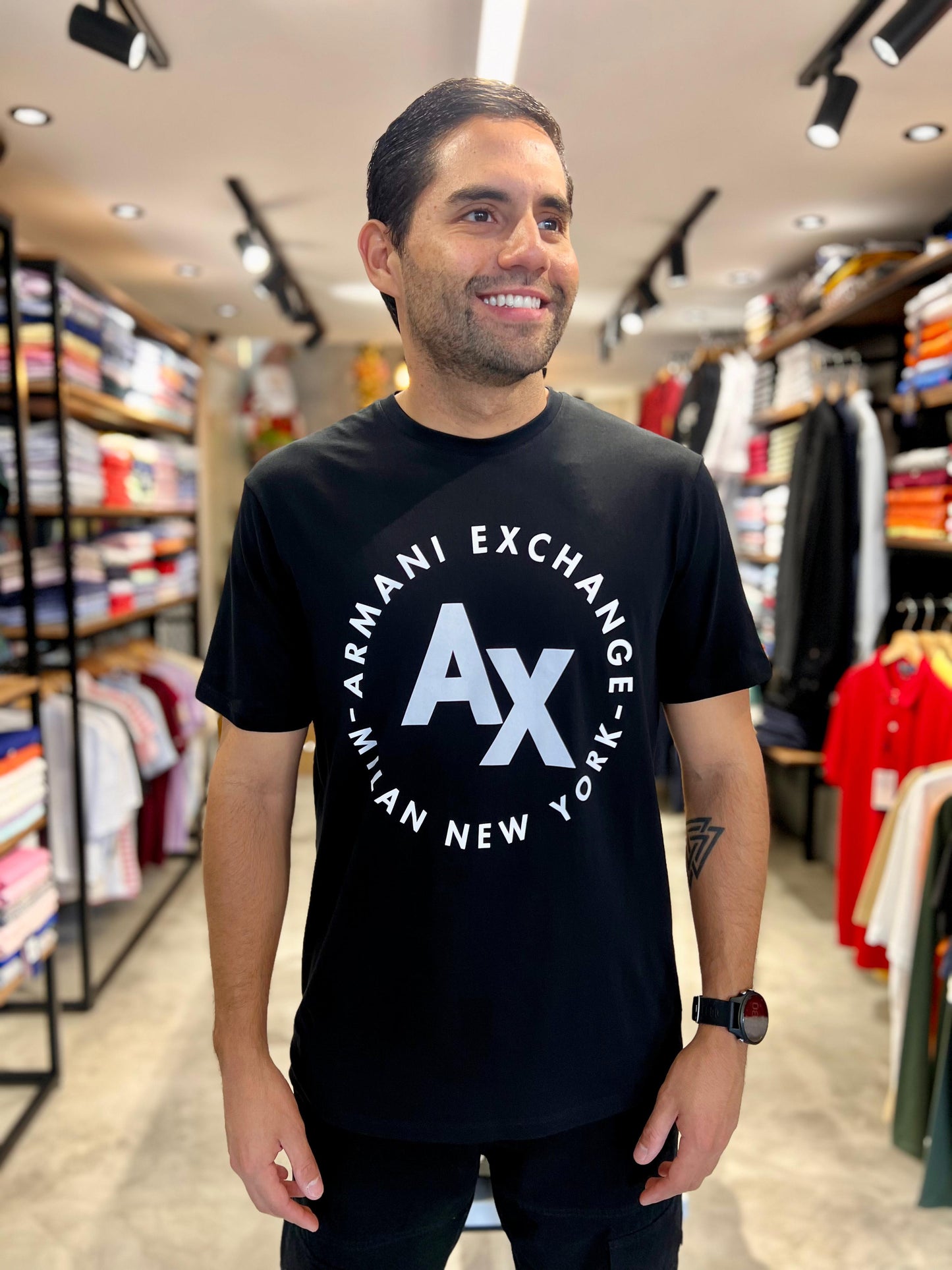 Camiseta Armani Hombre Negro