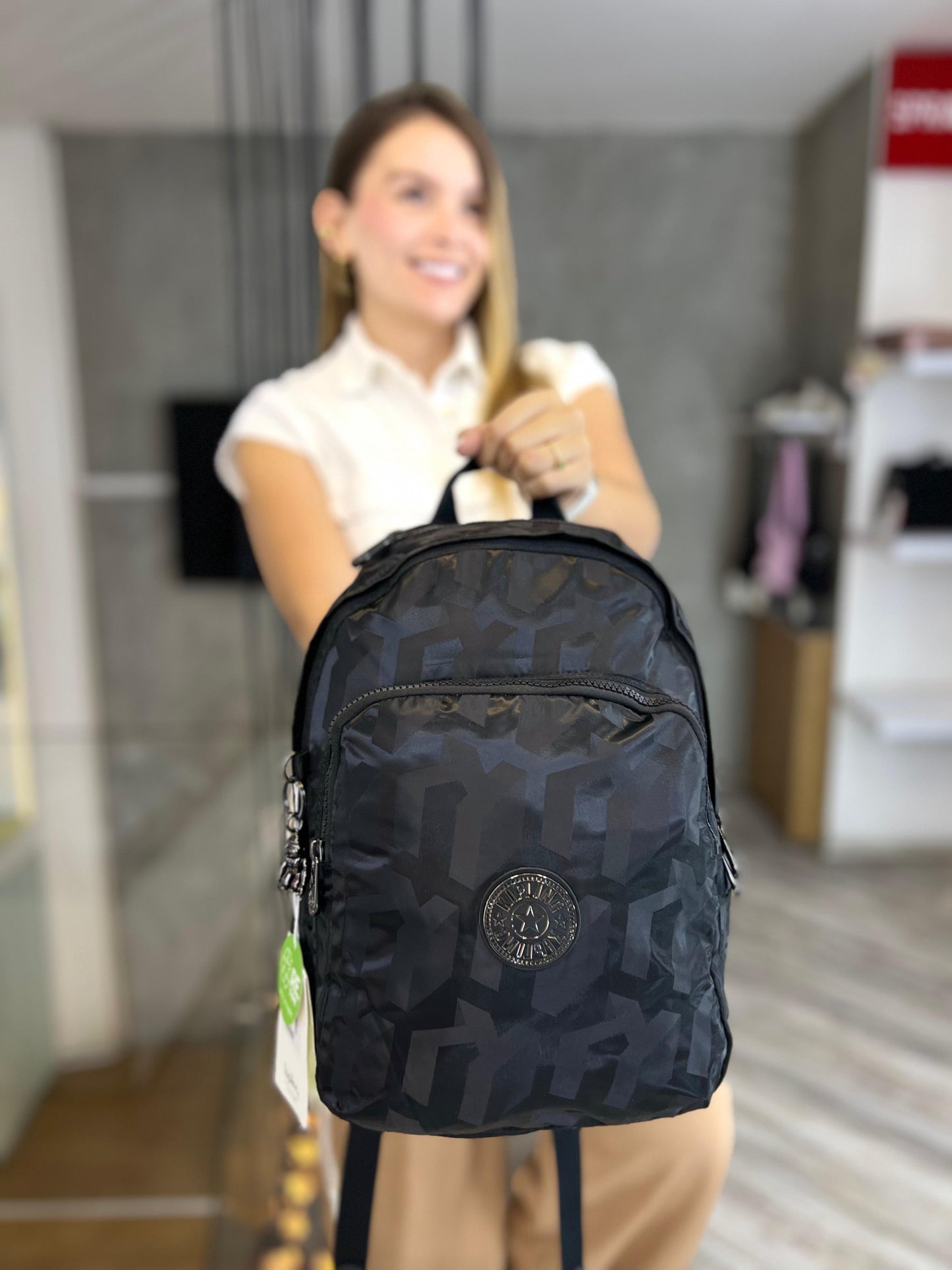 Morral talla M Negro Estampado