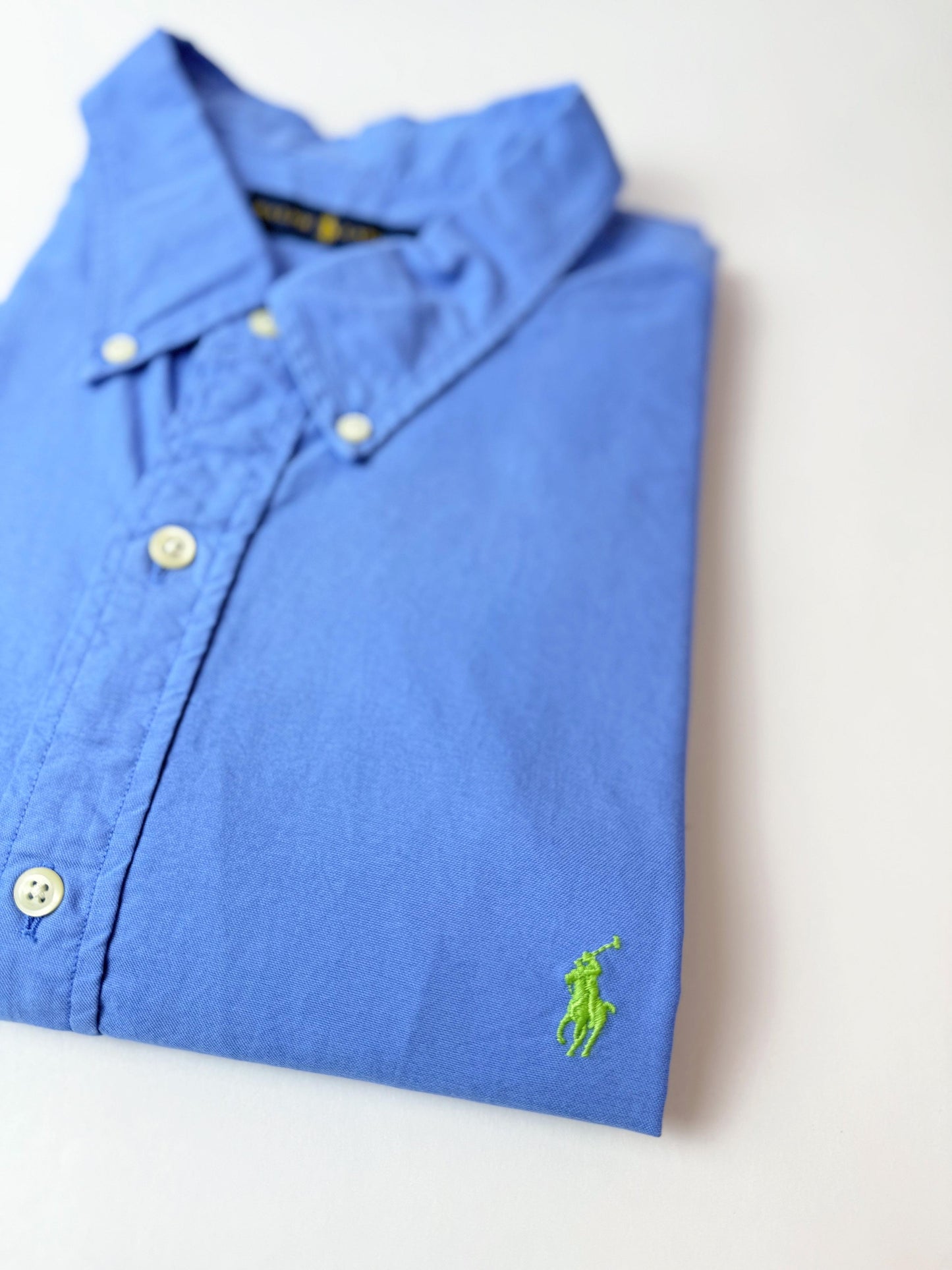 Camisa Polo R.L hombre Algodón Celeste