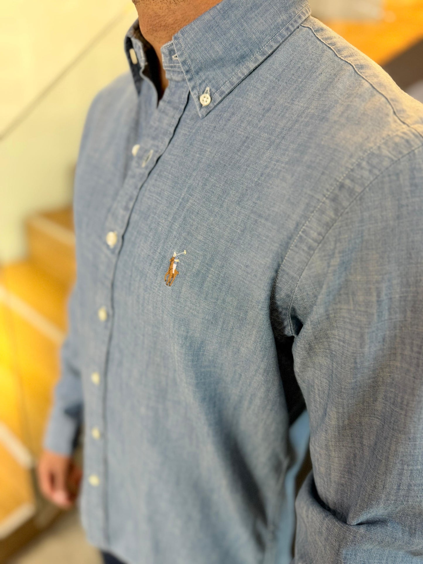 Camisa Polo R.L hombre Algodón Celeste Caballo Multicolor