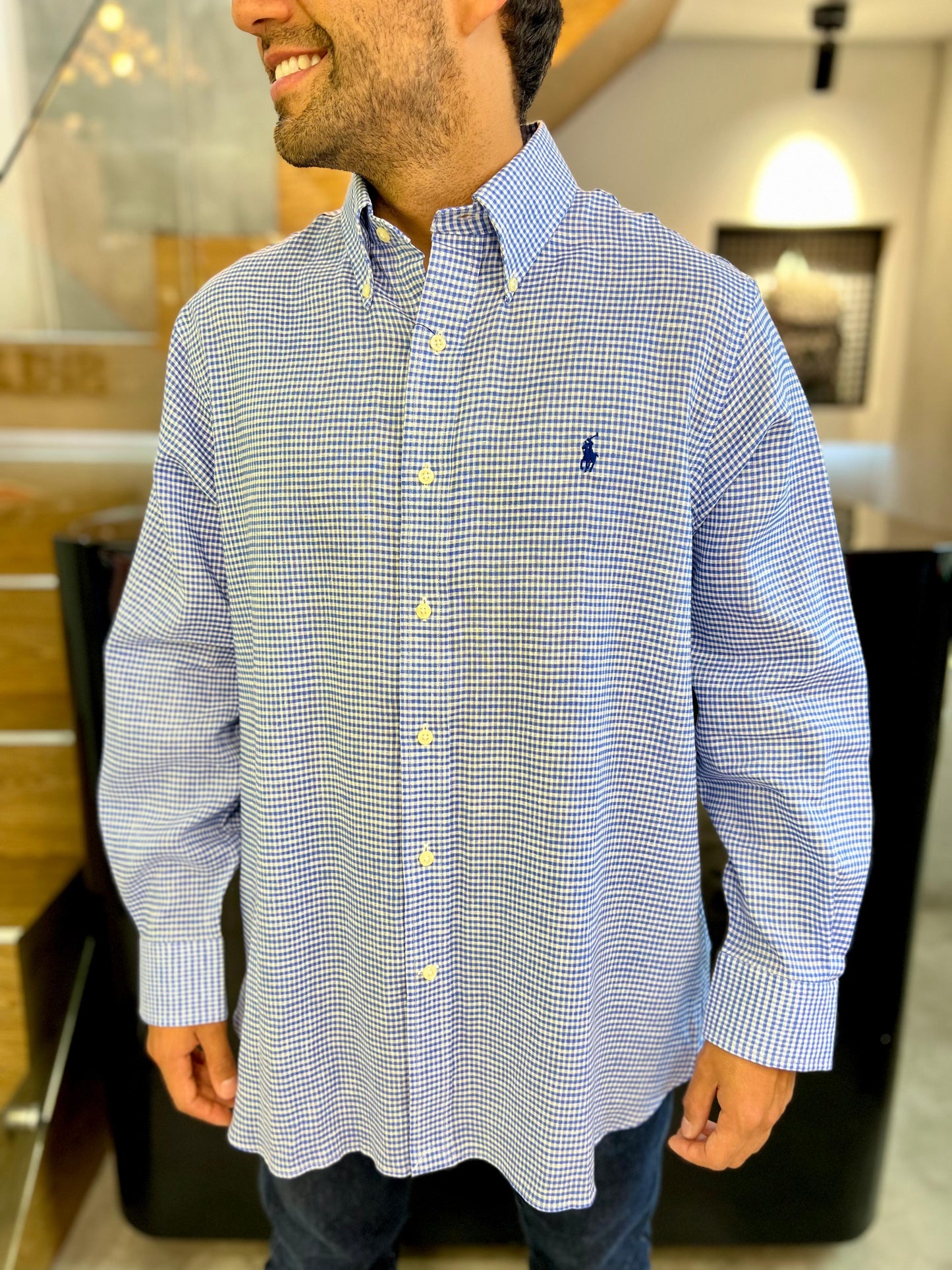Camisa Polo R.L hombre Lino