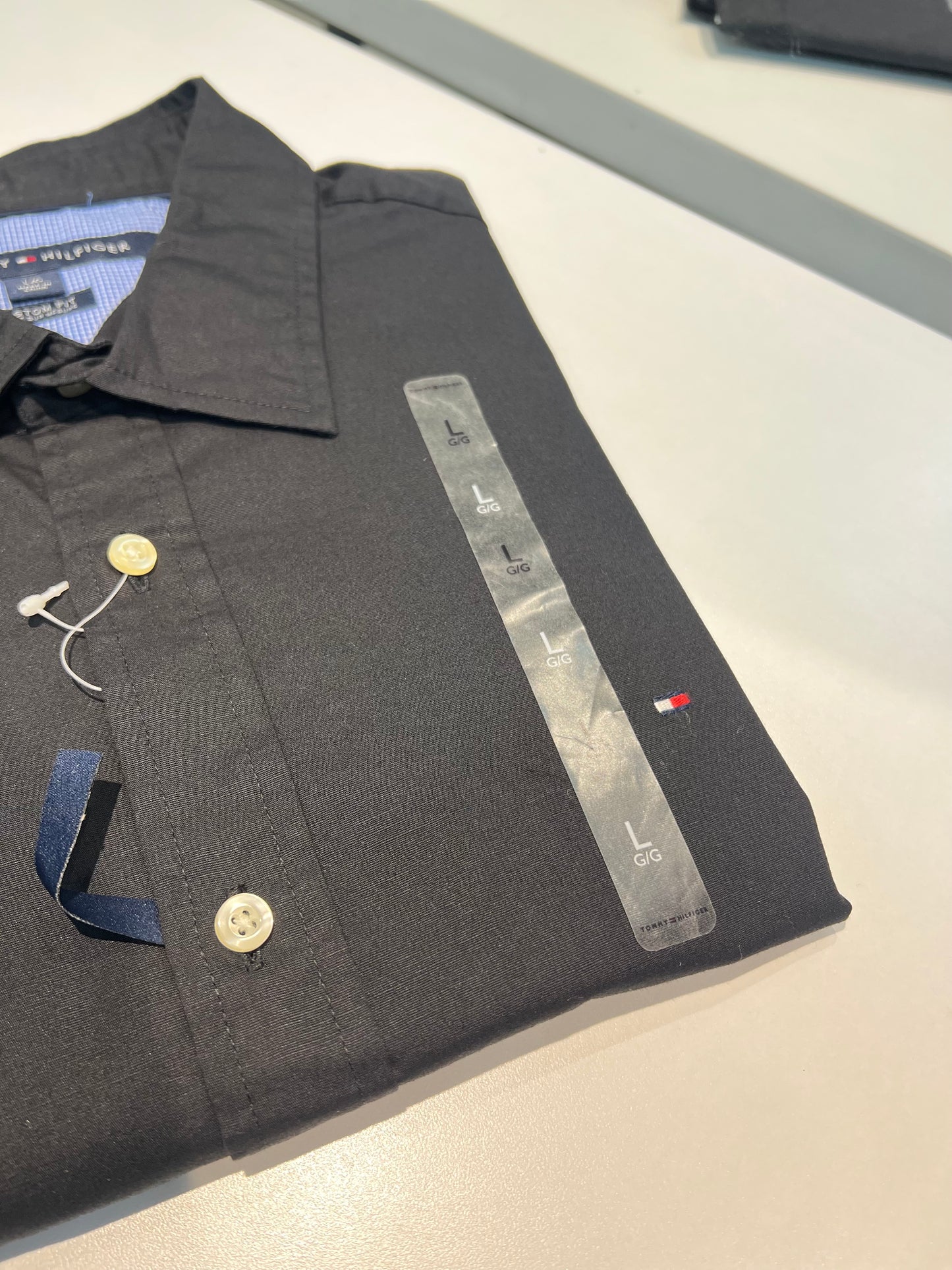 Camisa Tommy Hilfiger Algodón Custom Slim Fit Negra