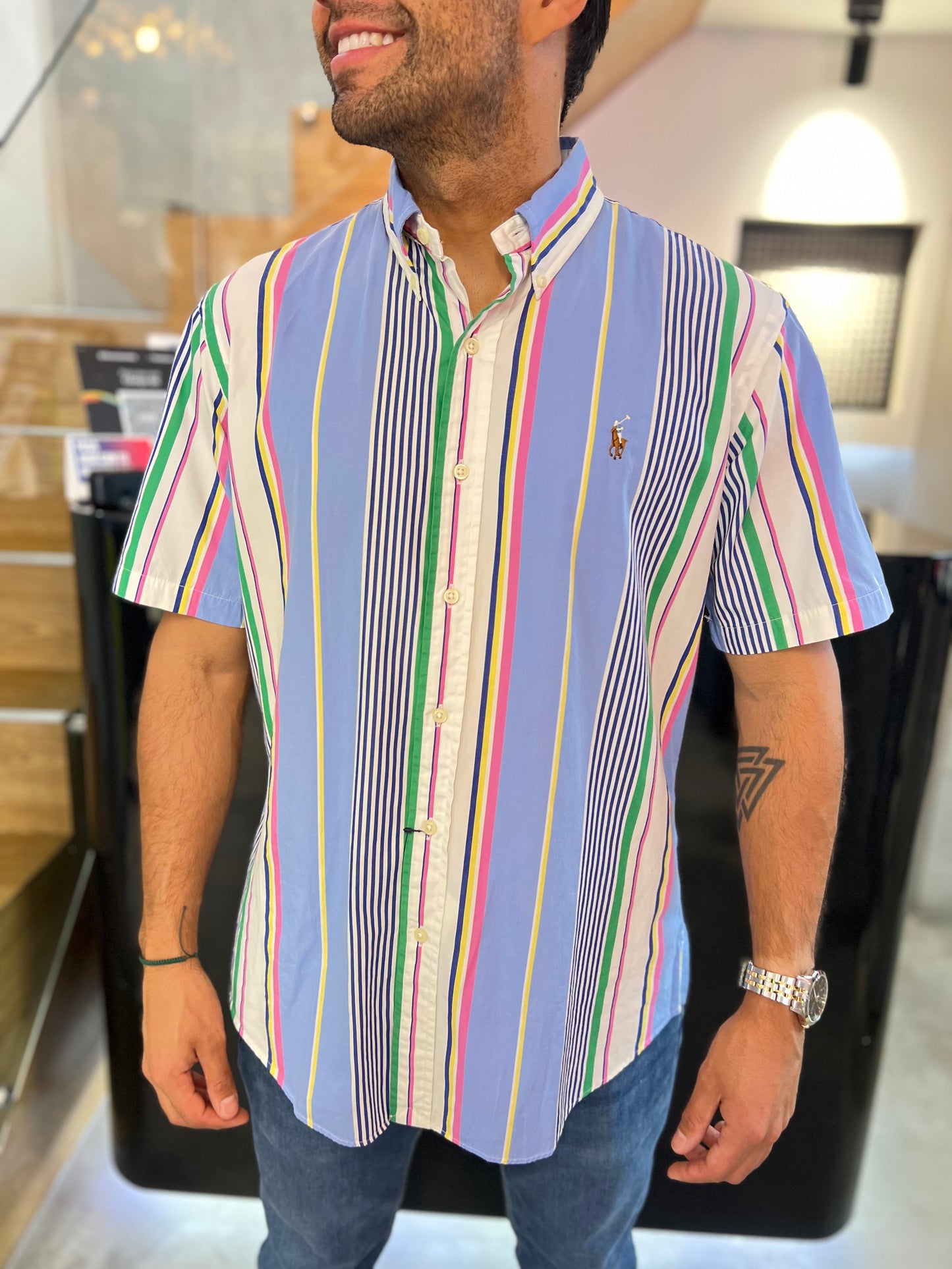 Camisa Polo R.L hombre Manga Corta Algodón