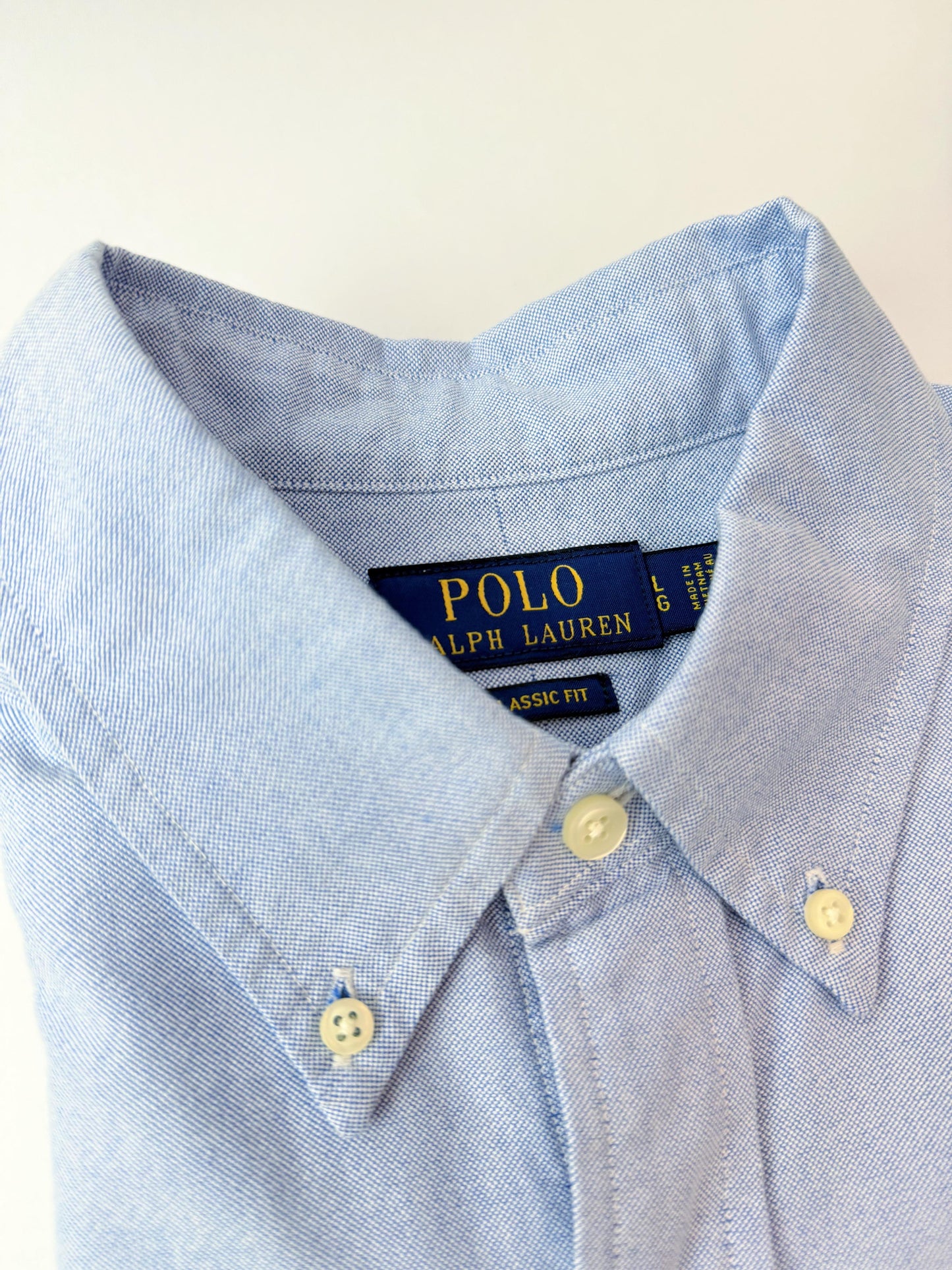 Camisa Polo R.L hombre Oxford Celeste